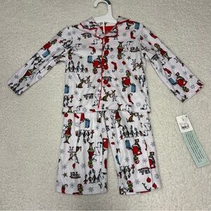 The Grinch Baby Christmas Print Flannel Pajama Set